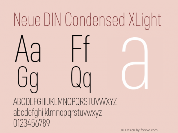 Neue DIN Condensed XLight Version 1.00图片样张