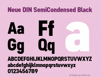 Neue DIN SemiCondensed Black Version 1.00图片样张