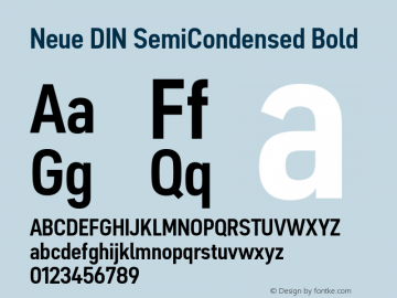 Neue DIN SemiCondensed Bold Version 1.00图片样张