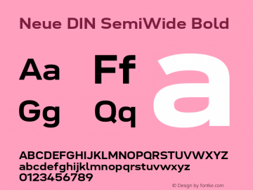 Neue DIN SemiWide Bold Version 1.00图片样张