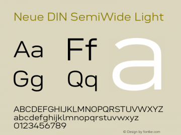 Neue DIN SemiWide Light Version 1.00图片样张