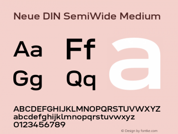 Neue DIN SemiWide Medium Version 1.00图片样张