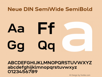 Neue DIN SemiWide SemiBold Version 1.00图片样张