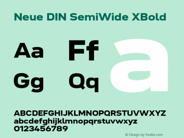 Neue DIN SemiWide XBold Version 1.00图片样张