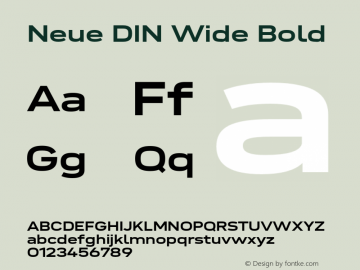Neue DIN Wide Bold Version 1.00图片样张
