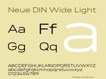 Neue DIN Wide Light Version 1.00图片样张