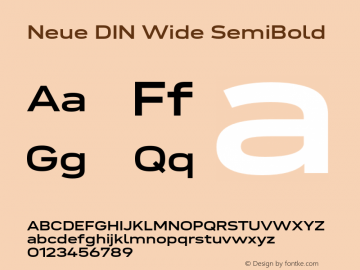 Neue DIN Wide SemiBold Version 1.00图片样张