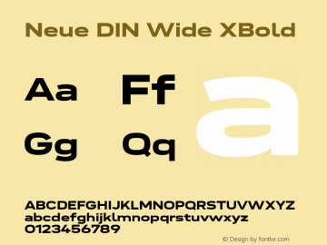 Neue DIN Wide XBold Version 1.00图片样张