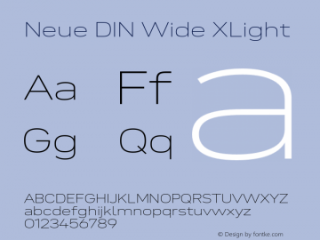 Neue DIN Wide XLight Version 1.00图片样张