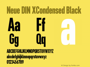 Neue DIN XCondensed Black Version 1.00图片样张