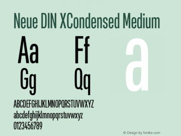 Neue DIN XCondensed Medium Version 1.00图片样张