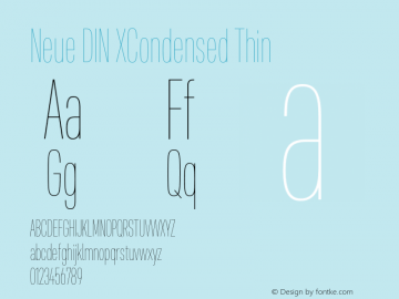 Neue DIN XCondensed Thin Version 1.00图片样张