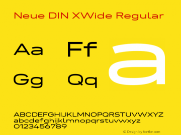Neue DIN XWide Regular Version 1.00图片样张