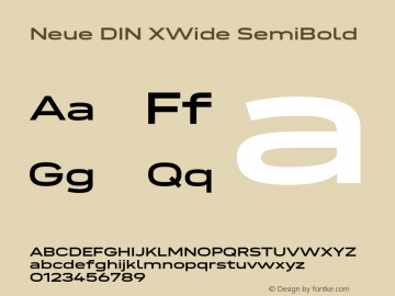 Neue DIN XWide SemiBold Version 1.00图片样张