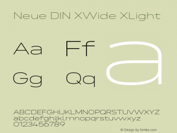 Neue DIN XWide XLight Version 1.00图片样张