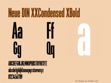 Neue DIN XXCondensed XBold Version 1.00图片样张