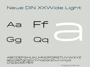 Neue DIN XXWide Light Version 1.00图片样张