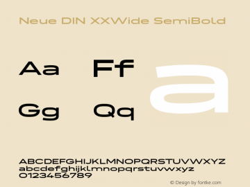 Neue DIN XXWide SemiBold Version 1.00图片样张