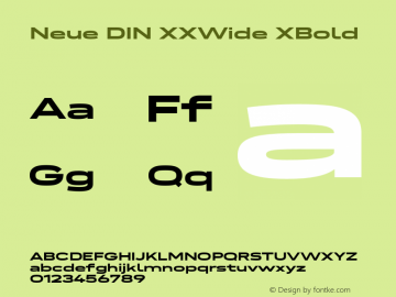 Neue DIN XXWide XBold Version 1.00图片样张