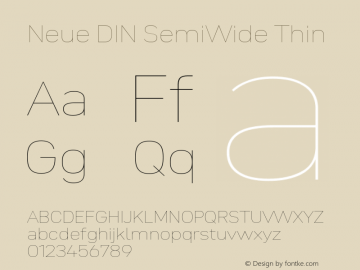 Neue DIN SemiWide Thin Version 1.00图片样张