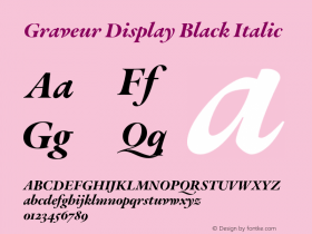 Graveur Display Black Italic Version 1.005;FEAKit 1.0图片样张