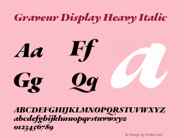 Graveur Display Heavy Italic Version 1.005;FEAKit 1.0图片样张