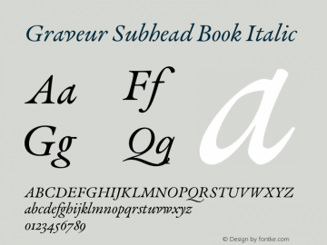 Graveur Subhead Book Italic Version 1.005;FEAKit 1.0图片样张