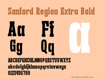 Sanford Region Extra Bold Version 1.000图片样张