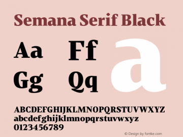Semana Serif Black Version 2.000图片样张