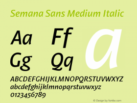 Semana Sans Medium Italic Version 1.000图片样张