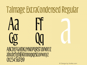 Talmage ExtraCondensed Regular Version 0.001 | FøM Fix图片样张