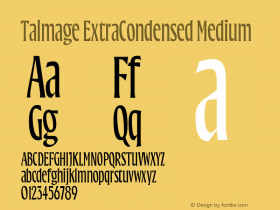 Talmage ExtraCondensed Medium Version 0.001 | FøM Fix图片样张