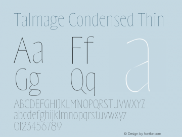 Talmage Condensed Thin Version 0.001 | FøM Fix图片样张