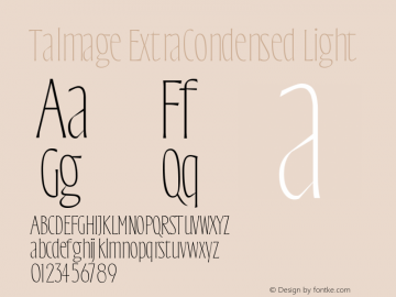 Talmage ExtraCondensed Light Version 0.001 | FøM Fix图片样张