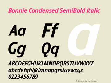 Bonnie Condensed SemBd Ita Version 1.300图片样张