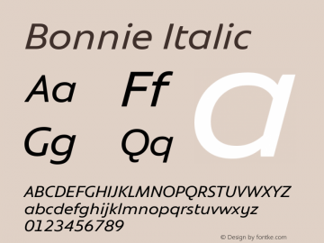 Bonnie Italic Version 1.301图片样张