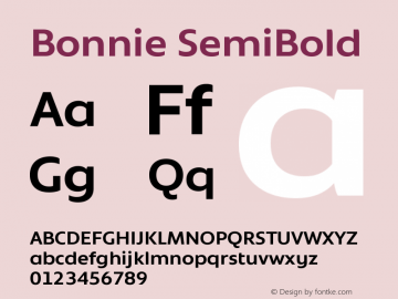 Bonnie SemiBold Version 1.301图片样张