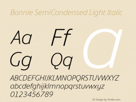 Bonnie SemiCondensed Light Ita Version 1.300图片样张