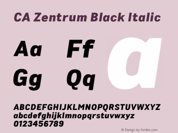 CA Zentrum Black Italic Version 1.012图片样张