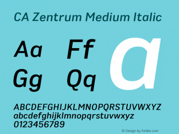 CA Zentrum Medium Italic Version 1.012图片样张