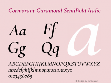 Cormorant Garamond SemiBold Italic Version 4.001;Glyphs 3.1.2 (3150)图片样张