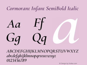Cormorant Infant SemiBold Italic Version 4.001;Glyphs 3.1.2 (3150)图片样张