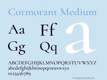 Cormorant Medium Version 4.000;Glyphs 3.1.2 (3150)图片样张