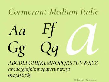 Cormorant Medium Italic Version 4.001;Glyphs 3.1.2 (3150)图片样张