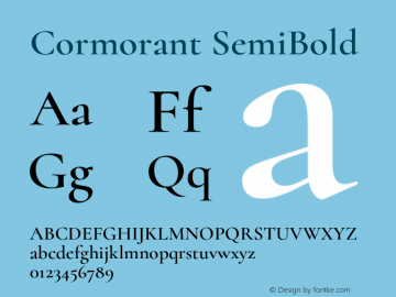 Cormorant SemiBold Version 4.000;Glyphs 3.1.2 (3150)图片样张