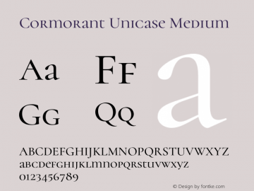 Cormorant Unicase Medium Version 4.000;Glyphs 3.1.2 (3150)图片样张