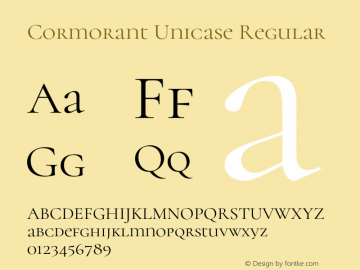 Cormorant Unicase Regular Version 4.000;Glyphs 3.1.2 (3150)图片样张