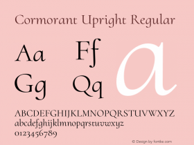 Cormorant Upright Regular Version 3.302;Glyphs 3.1.2 (3150)图片样张