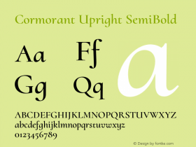 Cormorant Upright SemiBold Version 3.302;Glyphs 3.1.2 (3150)图片样张