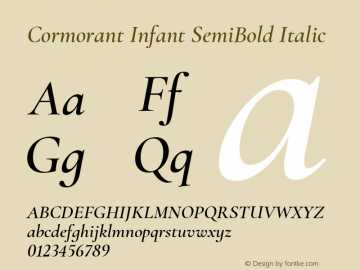 Cormorant Infant SemiBold Italic Version 4.001图片样张